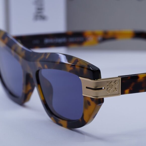 Palm Angels PERI10E CLAIRE 6045 Cat Eye Sunglasses - Havana/Blue - Picture 3 of 9